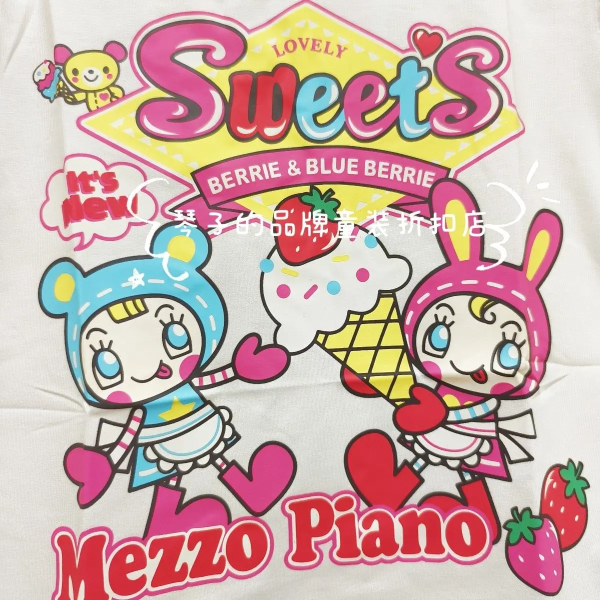 Japanese Mp Cartoon Printed Sweet Girl Bow Short Sleeved T-shirt Summer New Cotton Daughter's Clothing Y2k Aesthetic Cute Tee