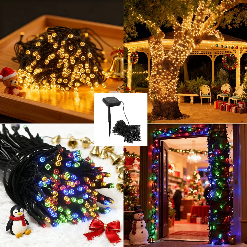 1 pc 5M 50 head solar Christmas light string LED holiday light atmosphere home decoration Christmas Day
