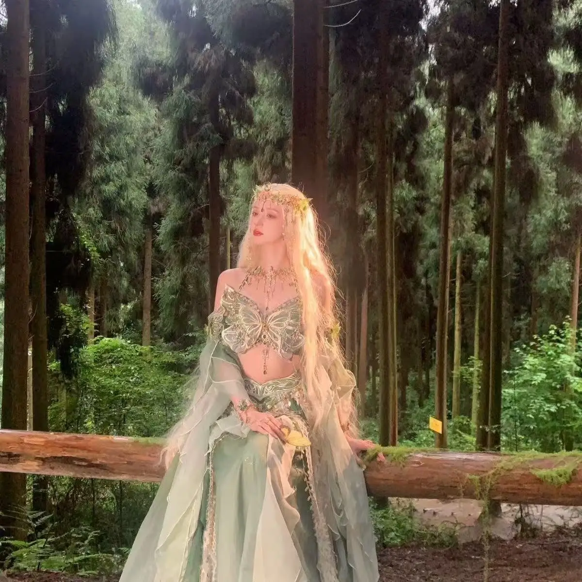 Exotic Goddess Hanfu Dress Flying Fairy Butterfly Embroidery Clothing Vintage Dunhuang Princess Cosplay Costume Women's Dress