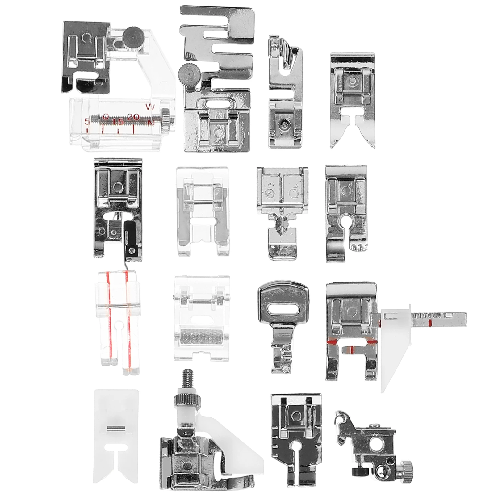 

16pcs Sewing Parts Durable Metal Presser Feet Multi Function Universal Accessories Sewing Accessory Elastic Band