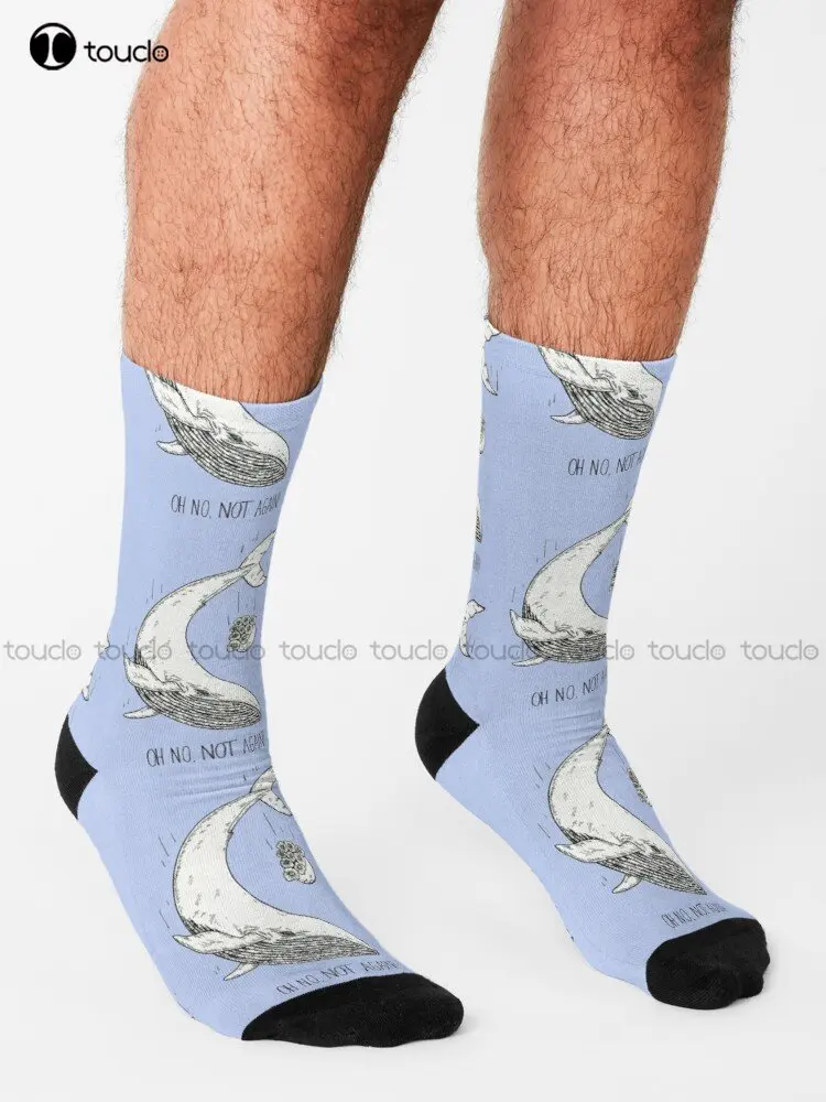 Not Again! Whale Petunias Socks Boy Socks High Quality Cute Elegant Lovely Kawaii Cartoon Sweet Cotton Sock Custom Gift Colorful