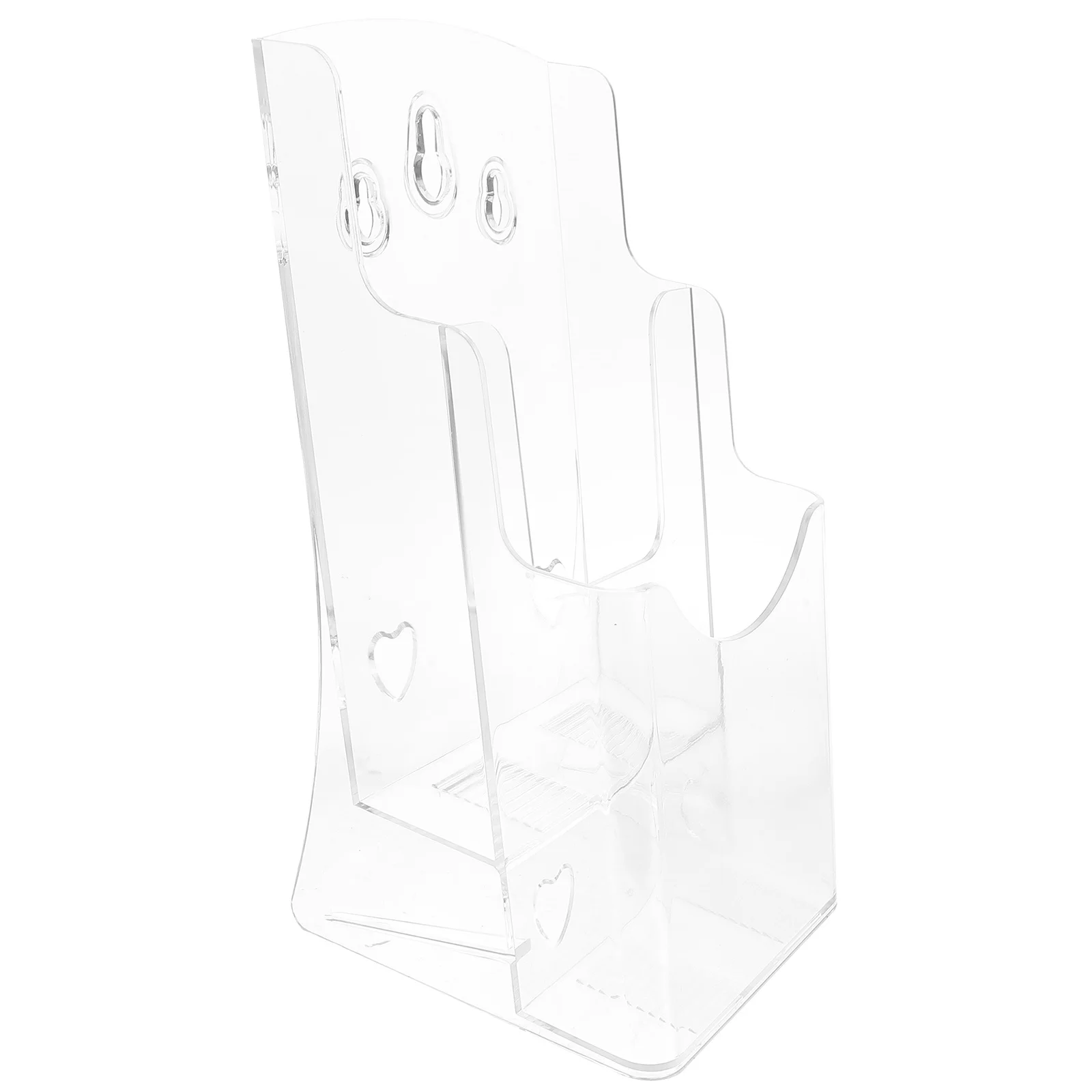 Desktop File Storage Rack Acrylic Literature Organizer Sloping Design for Office Study Dorm Magazine Pamphlet Holder Transparent