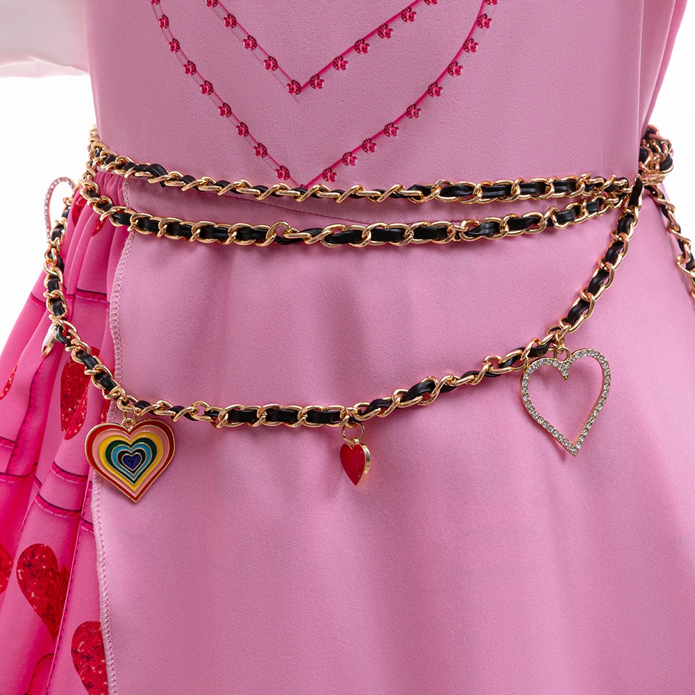 الفتيات القلب فستان الأميرة حزام شعر مستعار ازياء للفتيات D-الديسندات الارتفاع الأحمر موفي لعب الأدوار حفلة عيد الميلاد هالوين فستان بتصميم حالم #3