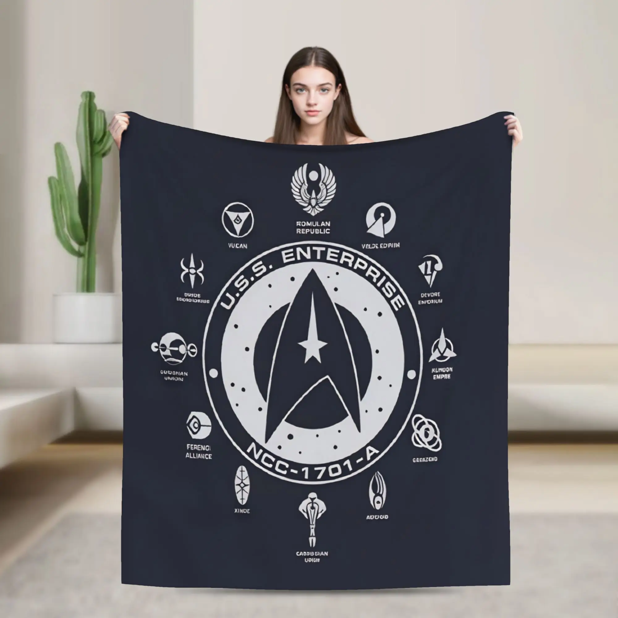 Soft Warm Blanket Travel Office S-Star T-Trek Ship Movie  Throw Blanket  Flannel Bedspread For Living Room Print Sofa Bed Cover