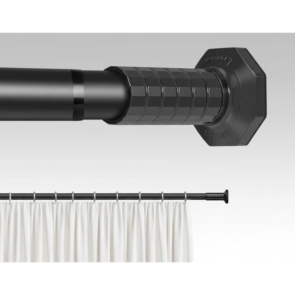 

Adjustable No-Drill Tension Curtain Rod 51-148In, Heavy Duty Rustproof for Patio Bathroom Closet