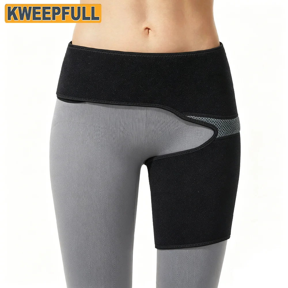 1PCS Groin Compression Support Wrap, Hip Flexor Brace for Sciatica Pain Relief, Thigh Hamstring Sleeve for Pulled Groin Recovery