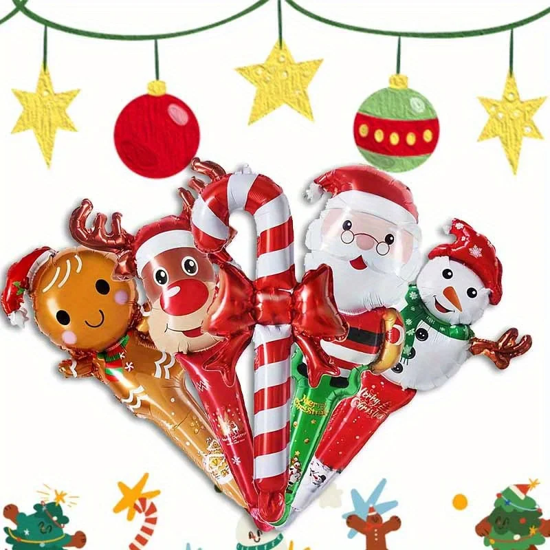 10 Stück festliche Luftballons aus Aluminiumfolie für Feiertagsdekorationen, Geburtstagsfeiern und weihnachtliche Events, Weihnachtsdekorationen