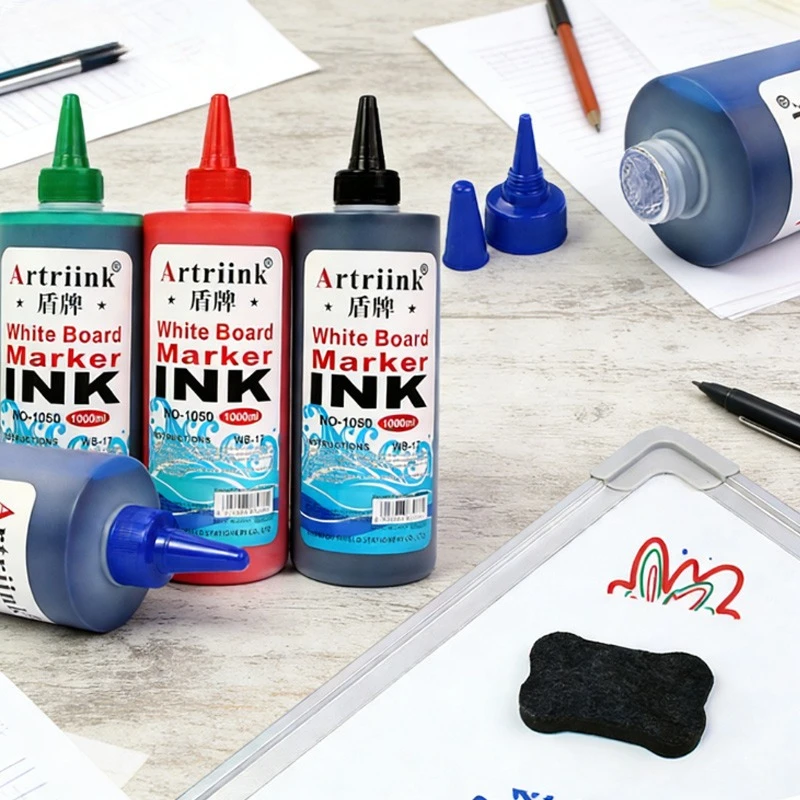 1000ml Water-Based Refill Ink Whiteboard Markers Erasable Pigment for Classroom Teaching Notes Student Graffiti Creation