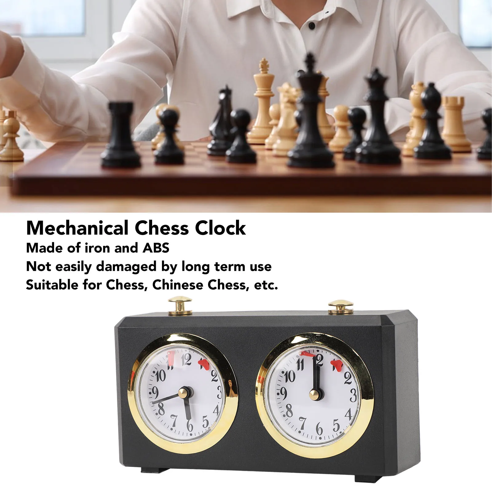 Analog Chess Clock Reduce Pressure Vintage Wind Up Large Easy To Read Dials Professional Mechanical Chess Clock for Board Game view 3