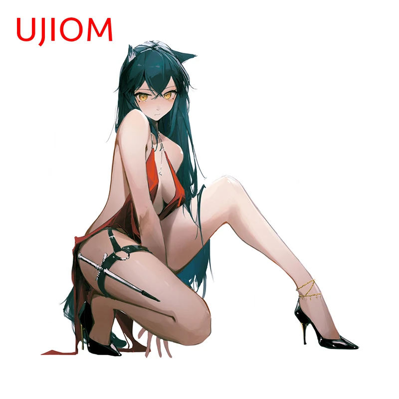 UJIOM 13cm X 12.9cm NSFW Cellinia Texas Furry Cat Wall Stickers Personality Laptop Decoration Decals Alluring Girls Posters