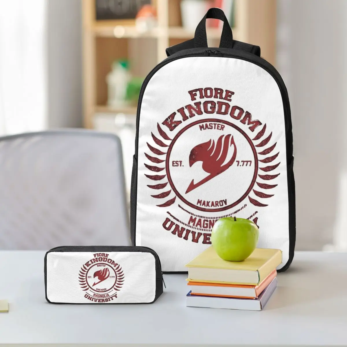 Fairy Tail Team Flag Backpack Boys Girls BookBag School Bag Shoulder Bags 3ps Insulated Lunch Bag Pencil Case