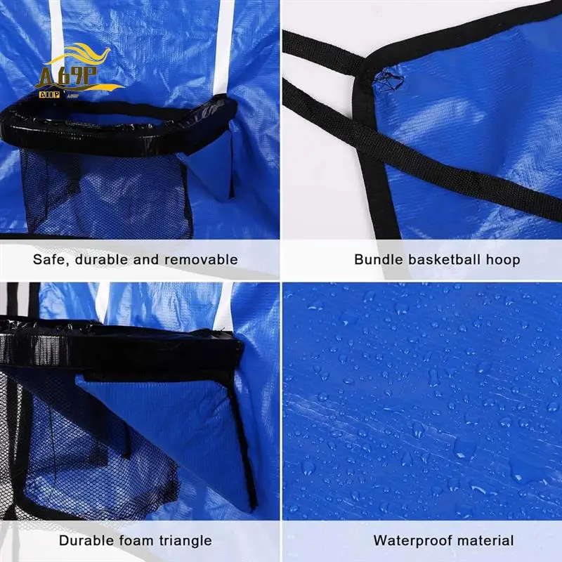 

A69P-Trampoline Basketball Hoop Goal Kit, With Mini Balls And Pump For Kids Adults Indoor Outdoor Play Game