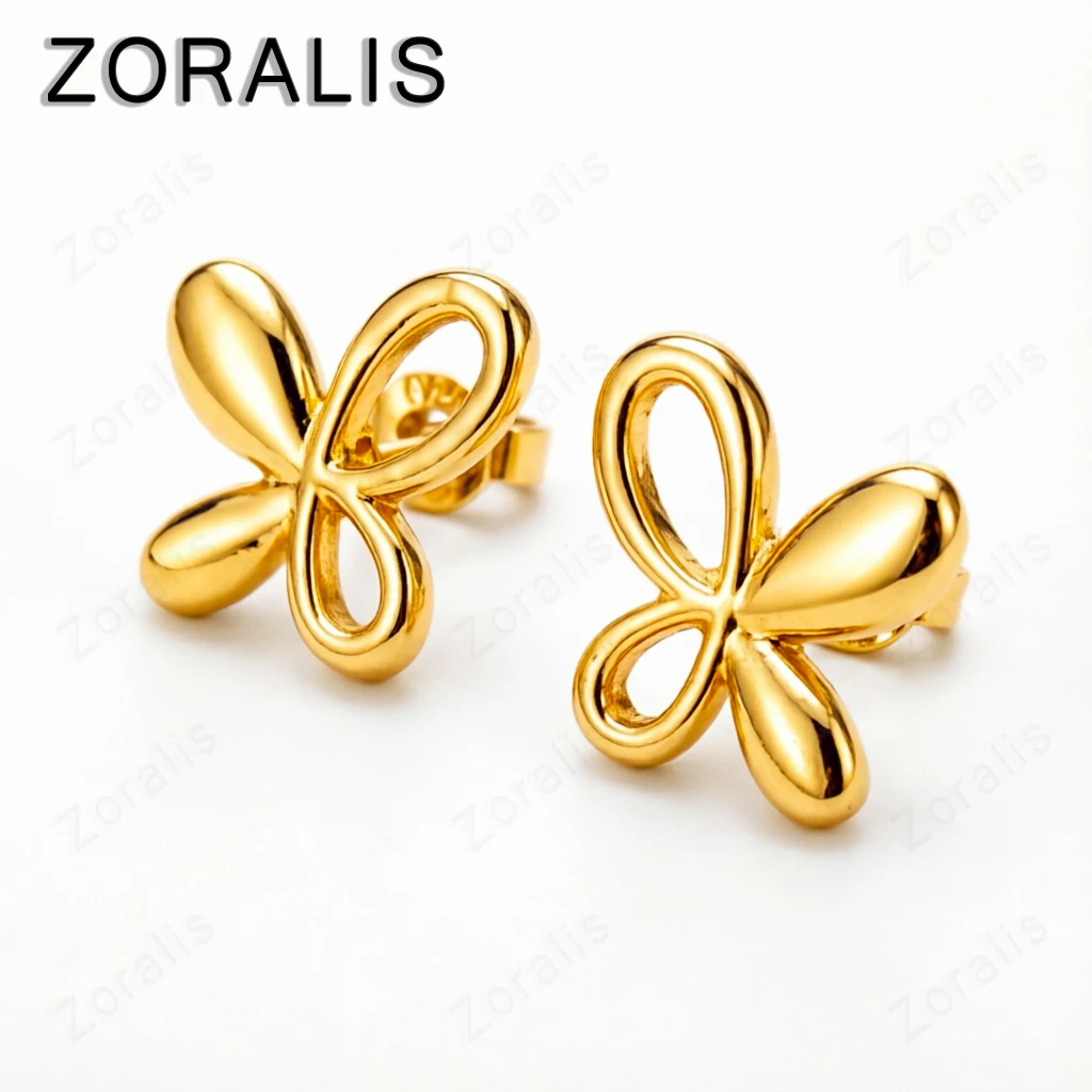 18K Gold Women Wedding Party Present Popular Top Quality Small Butterfly Earring Jewelry Free Shipping Factory Price