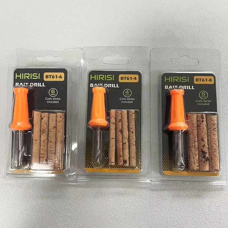1-teiliges High Vis Orange Drill Set zum Karpfenangeln |   4 mm (0,16 Zoll)/6 mm (0,24 Zoll)/8 mm (0,31 Zoll) Bits mit Sicherheits-Holzgriff, 3 Größen-Set