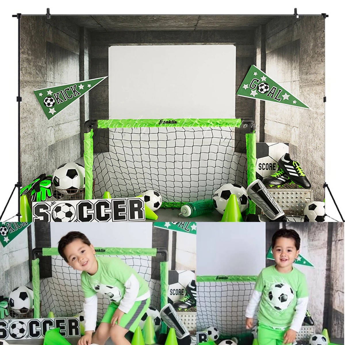 

Football Sports Theme Backdrop Birthday Cake Smash Adult Props Baby Child Photocall Decors Score Shot Background