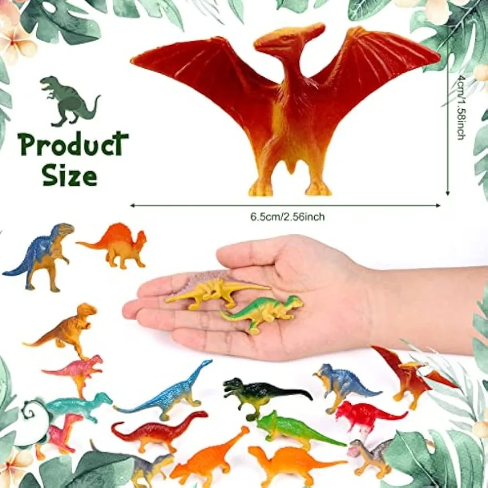 LunarCharm – Lot De 100 Mini Figurines Dinosaures – Résine – Cadeaux Fête Et Chasse Au Trésor
