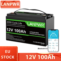 LANPWR 12V 100Ah LiFePO4 Battery Pack, 1280Wh Energy, with 4000+ Deep Cycles & Built-In 100A BMS, with Bluetooth