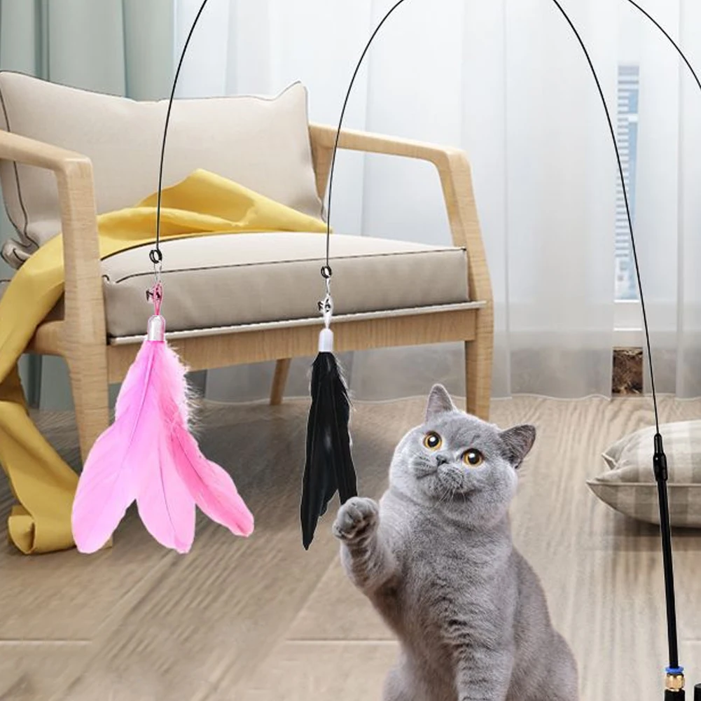 色とりどりの大きな猫のテーザー,羽の交換,ベル付きペンダント,交換玩具,交換用アクセサリー,猫用品