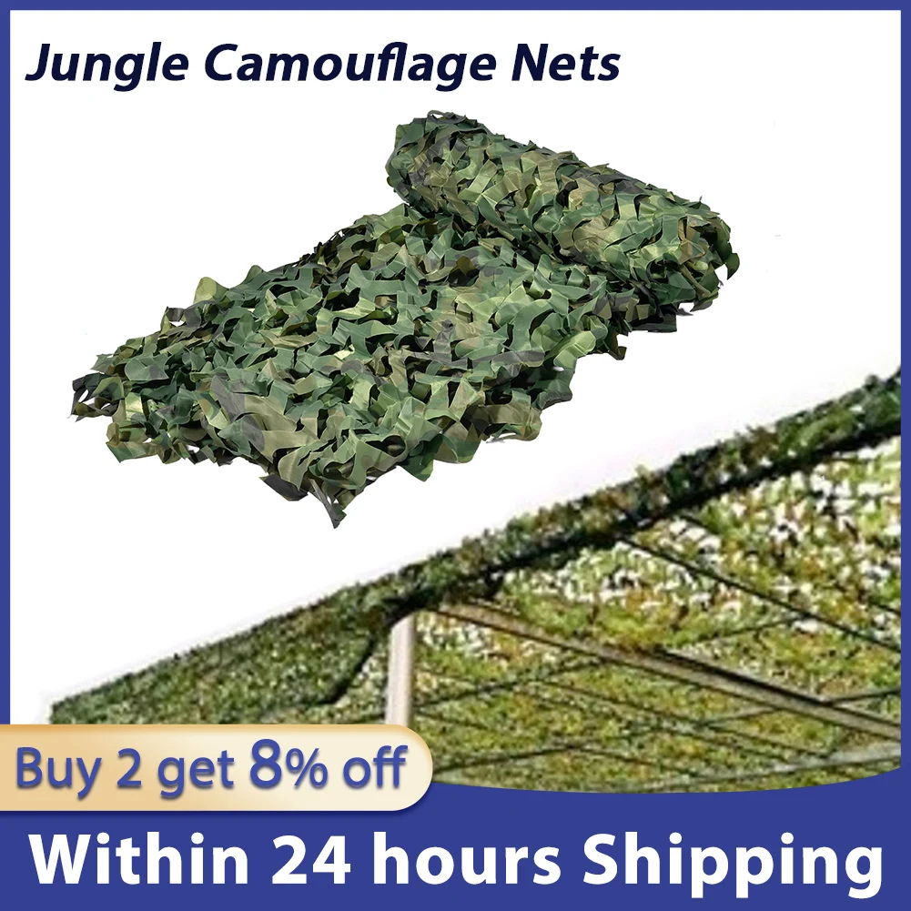 1/2 Layers Hunting Military Camouflage Nets Woodland Training Camo Netting Car Covers Shade Camping Sun Shelter dropship