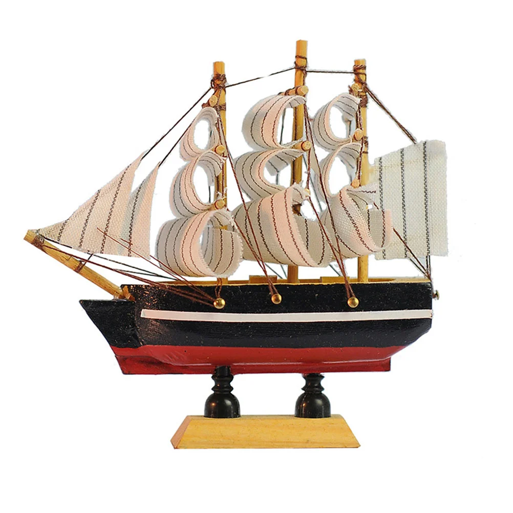 

Sailing Model Ornament Sailboat Delicate Wooden Adorn Crafts Ship Decor