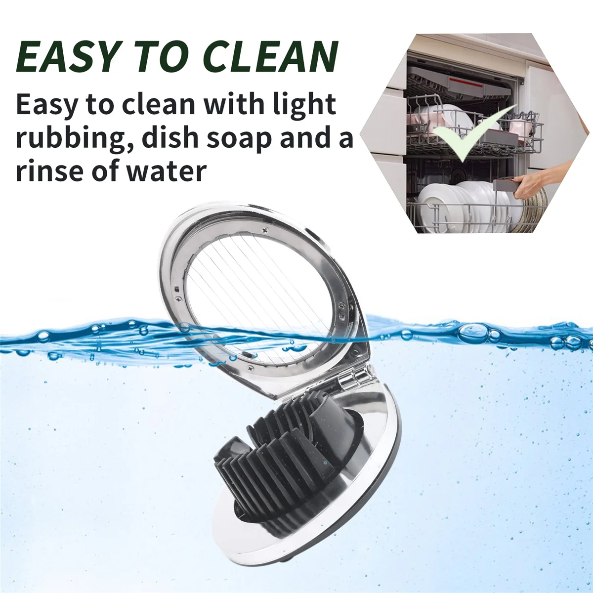 

AA25 Egg Slicer for Hard Boiled Eggs, Egg Heavy Duty Cutter Duty Slicer Kitchen Tools Garnish Slicer, 3 Slicing Styles