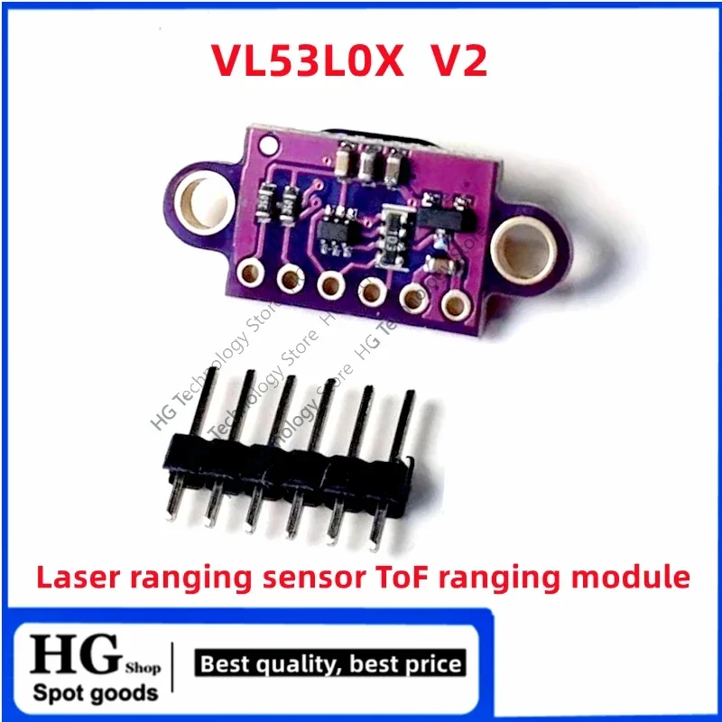 

10PCS VL53L0X Time-of-Flight (ToF) Laser Ranging Sensor Breakout 940nm GY-VL53L0X V1/V2 Laser Distance Module I2C IIC GY-530