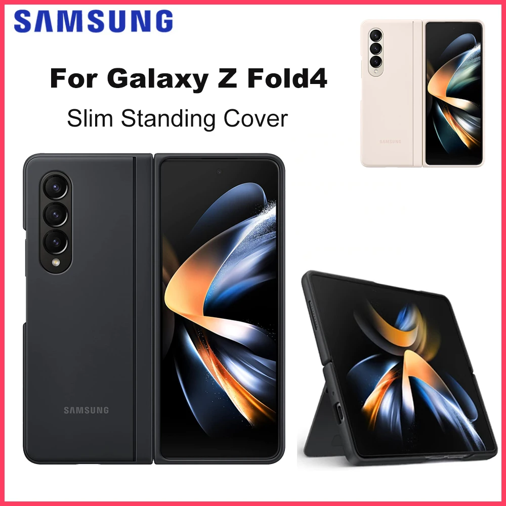 

Original for Samsung Galaxy Z Fold4 Slim Standing Cover Case Prop Up Hands-Free Viewing Multi functional Stand Protective case