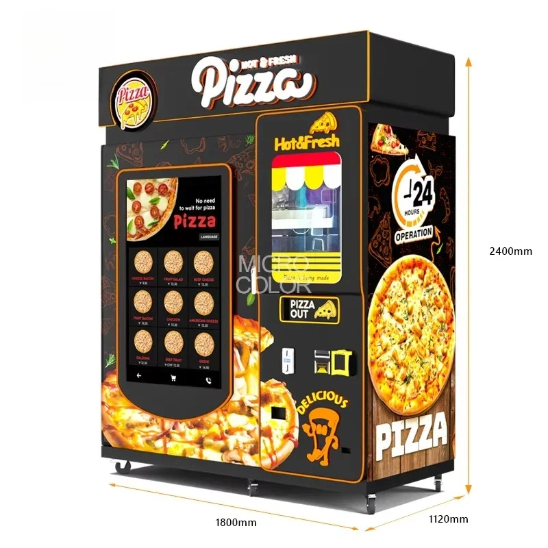 FOODLINE Airport Pizza Vending Machine Large Touch Screen Fast Bake Hot Pizza for Transit Hub Retail Service