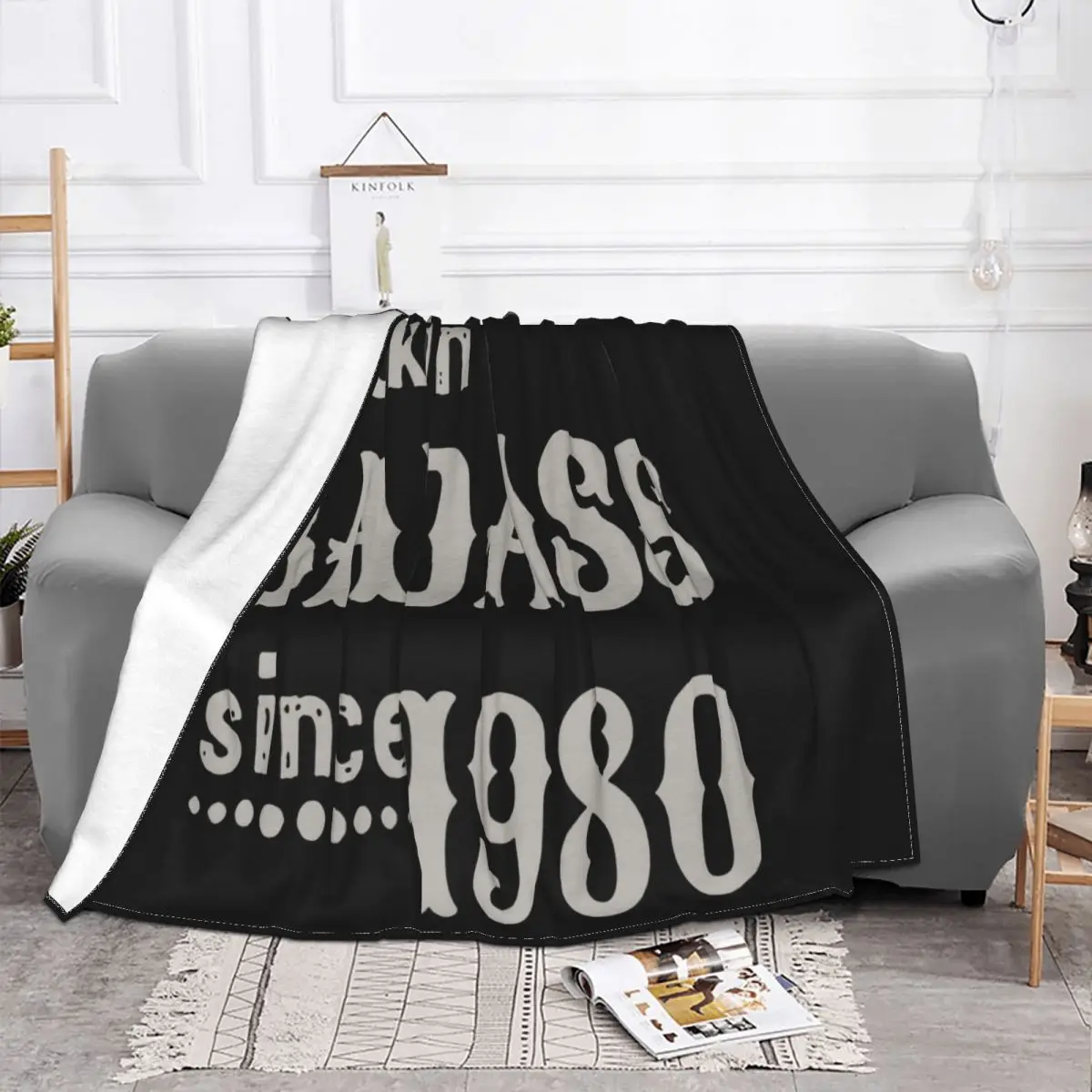 Freakin Badass Since 1980 Herren Schwarz Geburtstag Geschenk 00393 Youth Customiz Breathable Animal Throw Blanket