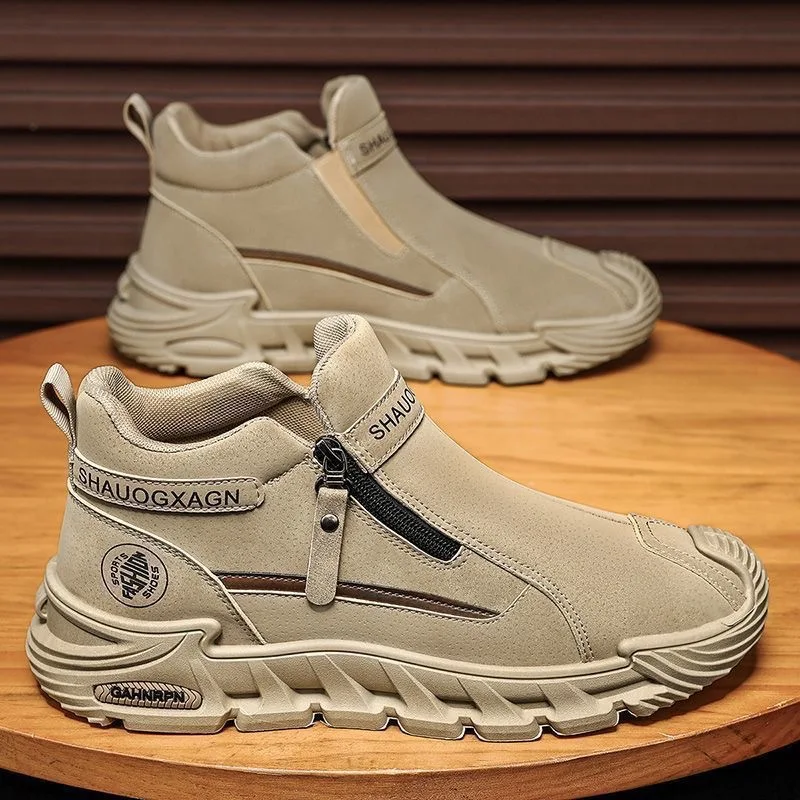 Herren Casual Arbeit Schuhe Fashion Zipper Vielseitig Männer Outdoor Klettern Schuhe Nicht Rutsch Verschleiß-beständig Turnschuhe Zapatos Para Hombre