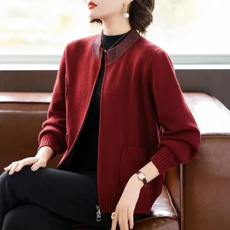 

Sweater Cardigan Female Mom Spring Autumn 2025 New Knitwear Coat Women Western-Style Middle-Aged Elderly Jacket Fashion Overcoat