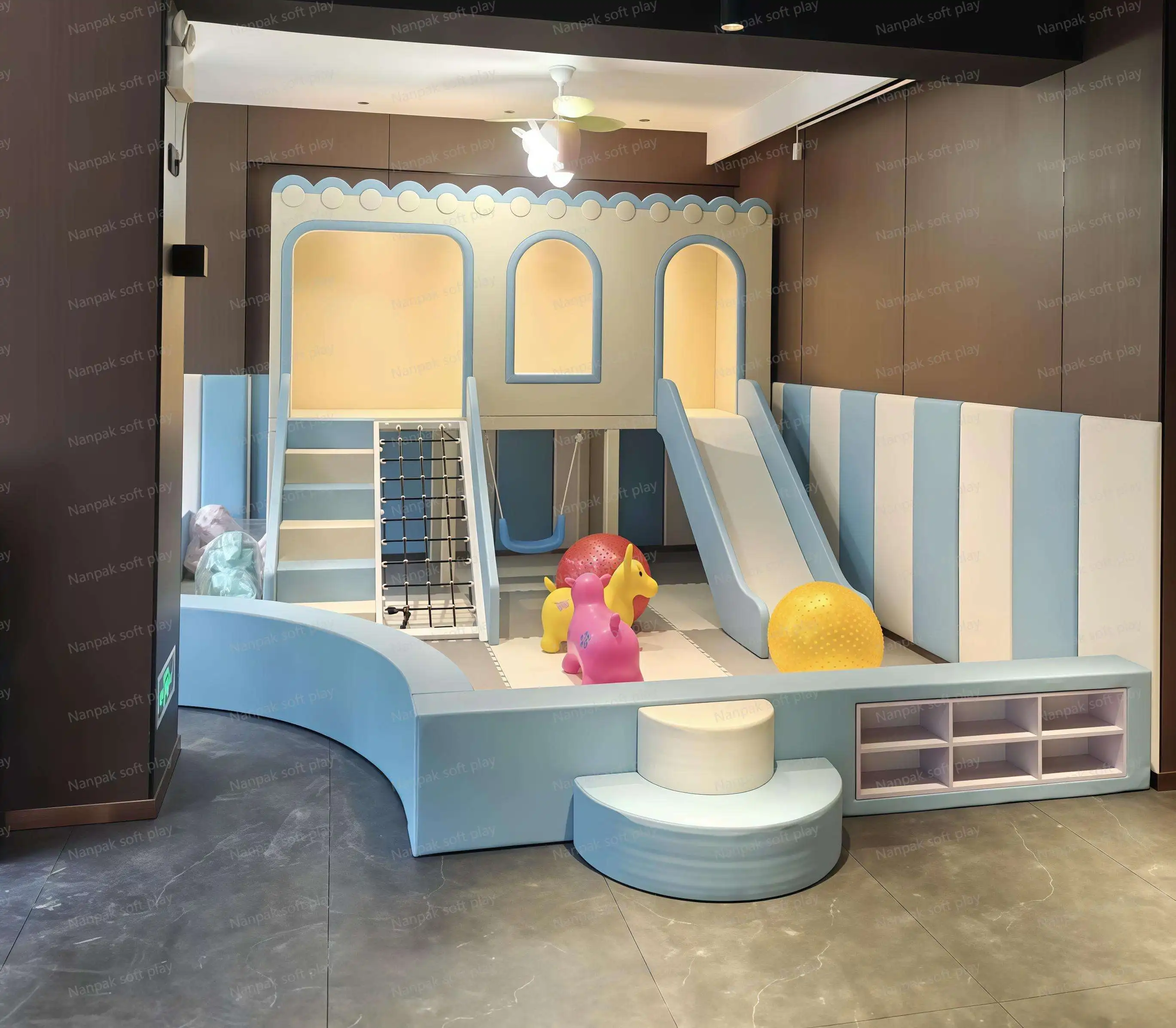2026 Indoor Custom Compact Soft Play Equipment Castle Playhouse Kids Climber Crawl Spiral Slide for Child Care Center Party Cafe
