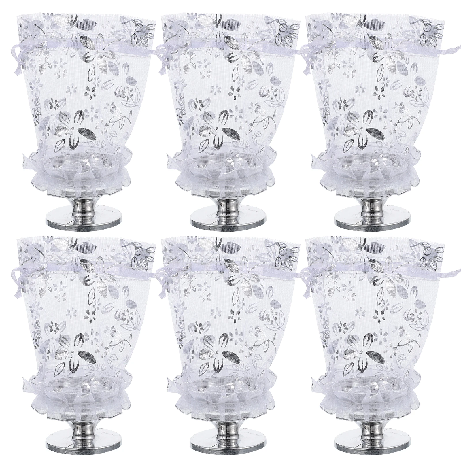 

6 Pcs Flower Basket Boxes Cloth Jewelry Storage Party Favor Treat Boxes Plastic Cases for Wedding Birthday Gifts
