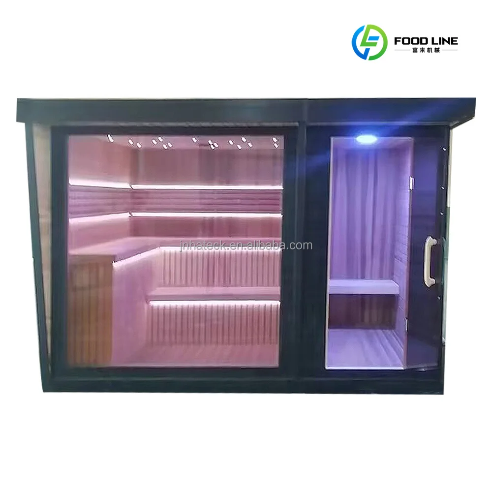 Square Modern Design Outdoor Shower Sauna Room with Electric Stove Control Panel 220V for Wet Steam and Villa Use Customized