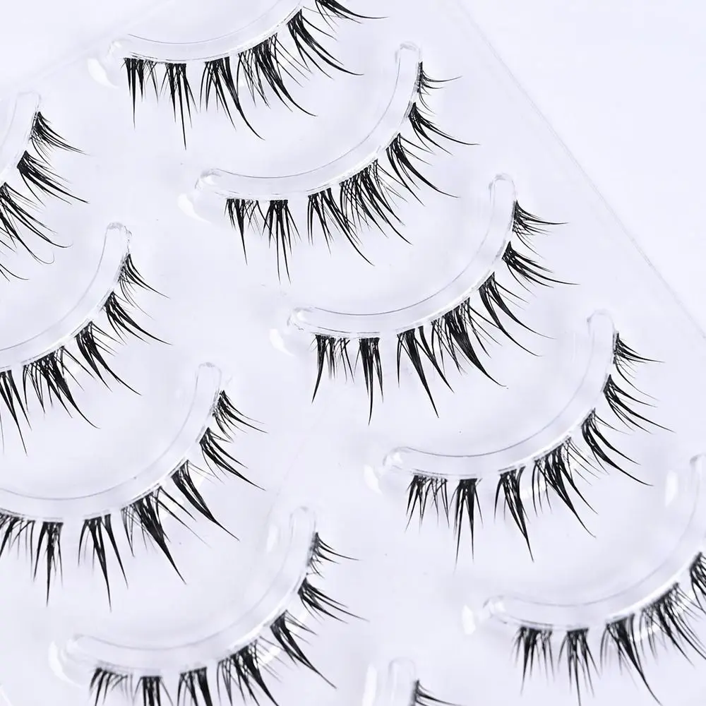 Pestañas postizas perezosas, pestañas suaves de cómics tailandeses, tallo transparente, herramientas de maquillaje de ojos afiladas húmedas para extensión de pestañas