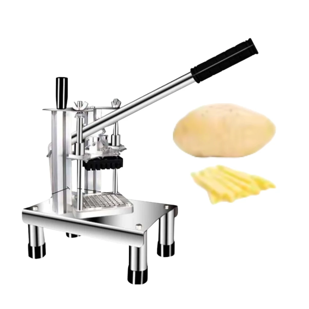 Commercial Potato Chipper Manual Vegetable Cutting Machine Food Cutter with Adjustable Thickness Setting