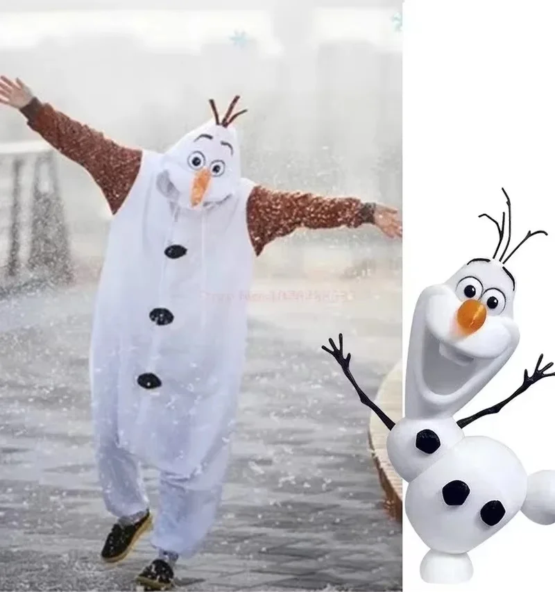 Disney Cosplay Costume Frozen Olaf Snowman Pajamas Adult Children Jumpsuit Party Dress Fleece Cartoon Sleepwear Gifts Toys