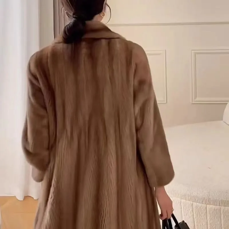 New Coat Fur Coat Environmentally Friendly Mink Fake Fur Elegant Velvet Extended Version Long Faux Fur Coat