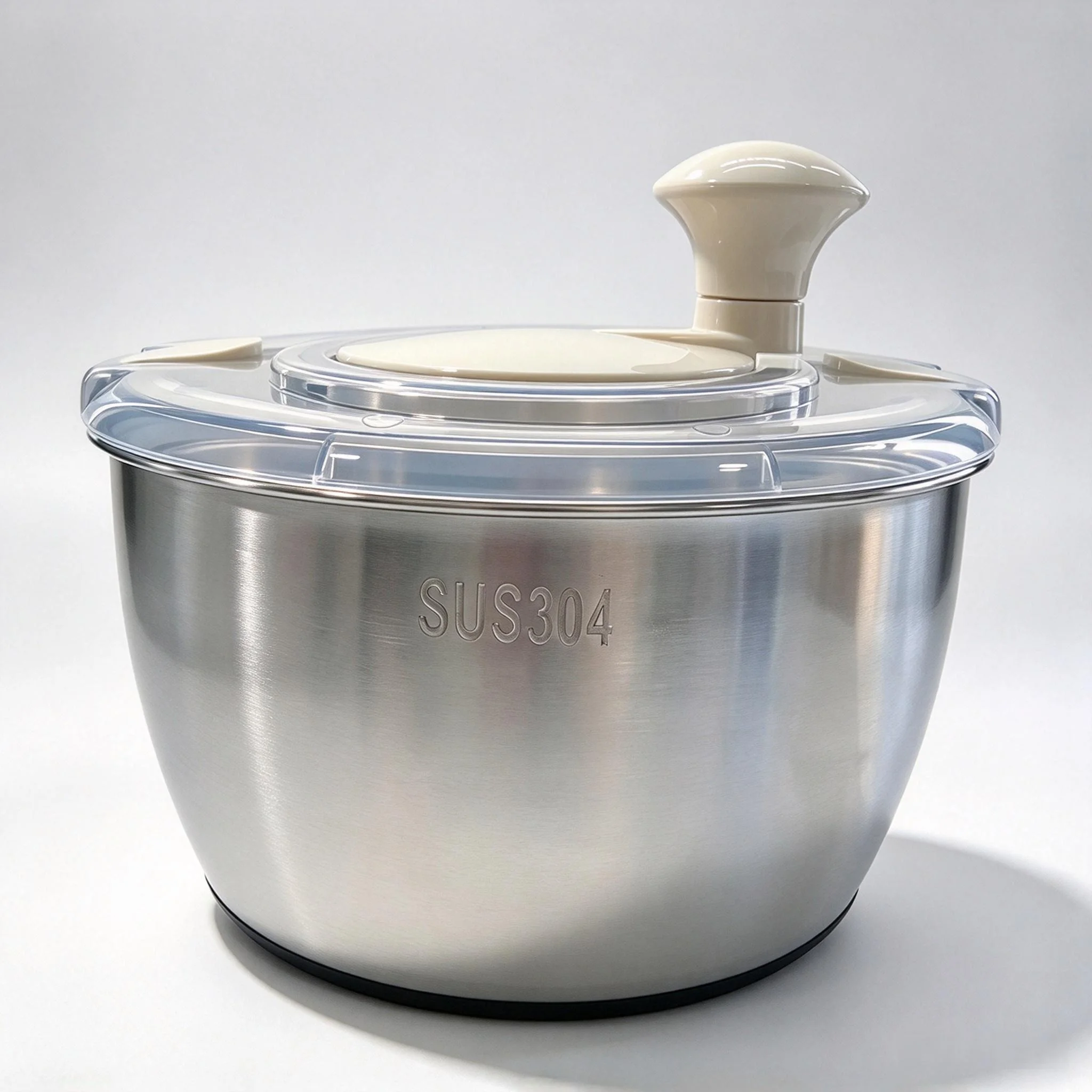 Stainless Steel Salad Spinner Dehydrator, Fruit Vegetable Washing & Drying Tool for Kitchen