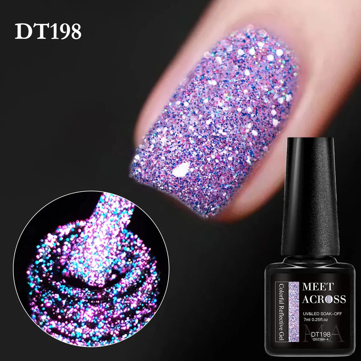 Reflective Glitter Gel Nail Polish Colorful Sparkling Laser Dark Flashy Nails Semi Permanent Soak Off UV Gel Varnish Nail Art