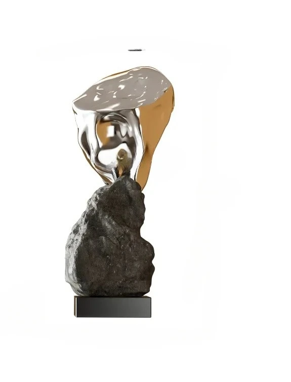 

Modern Light Luxury Special-Shaped Stone GRP Sculpture Floor Large Decoration Lucky Stone Hotel Club Sales Office