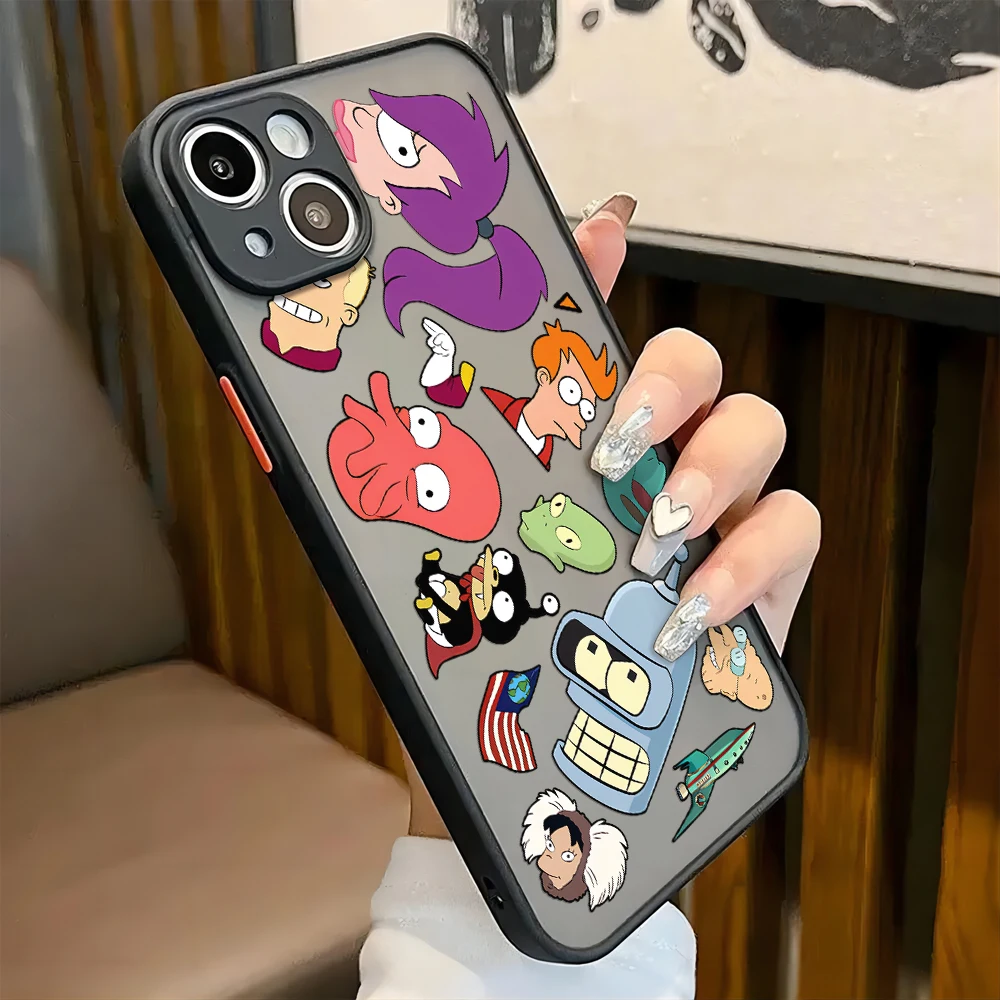 Funny Futuramas Robot Bender Phone Case For Samsung S24 S23 S22 S21 S20 S10 FE Note20 Note10 Plus Ultra Lite 5G Matte Cover