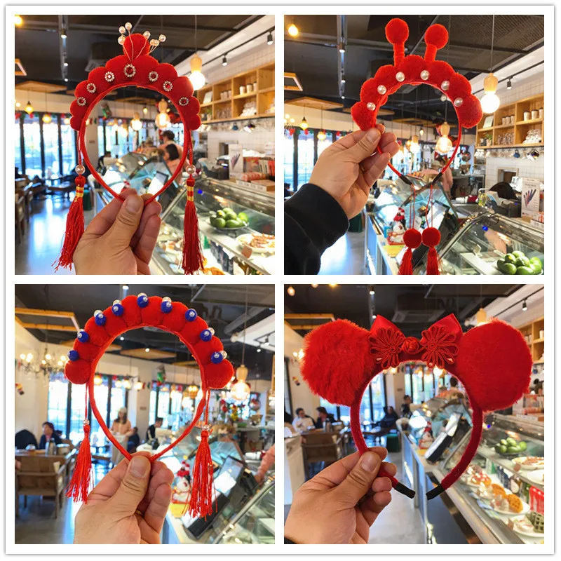 

Милый детский бант с бахромой, повязка на голову, повязка для волос ручной работы с цветком и жемчугом, обруч для волос, аксессуары для девочек, головной убор принцессы, головной убор