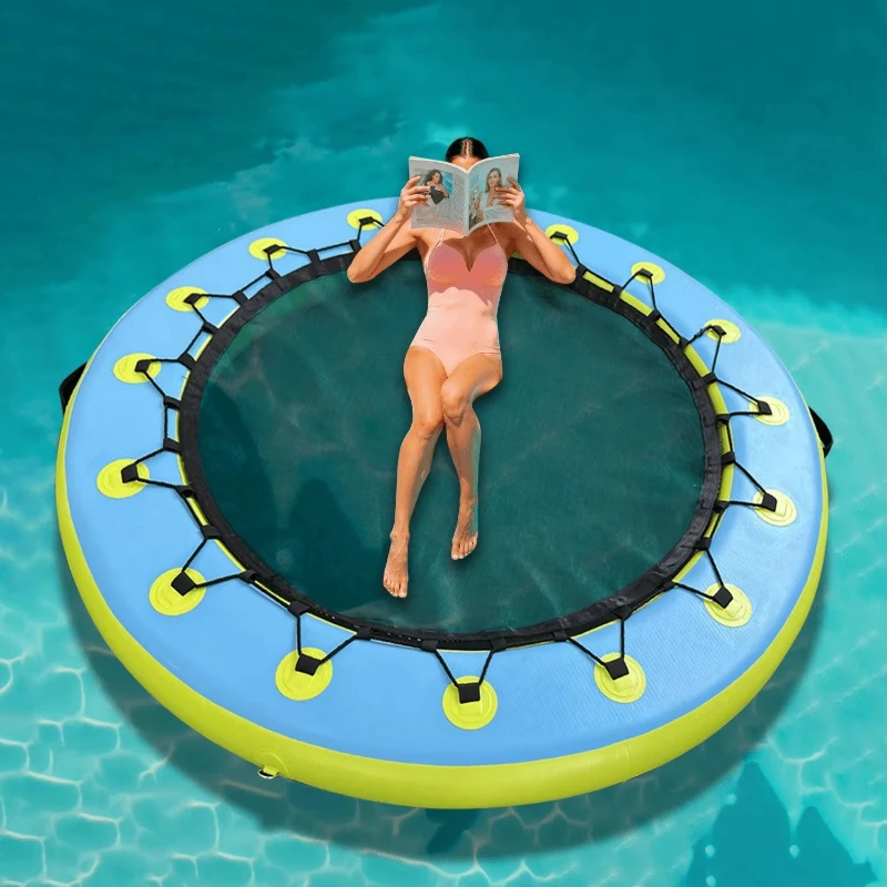 Inflatable thickened enlarged floating platform swimming portable water game mat anti-rollover mat swimming pool lake leisure