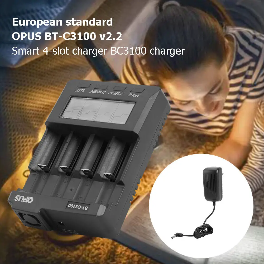 Standard Battery Charger Opus BT-C3100 V2.2 Digital Intelligent 4 Slots AA/AAA LCD Battery Charger tool parts