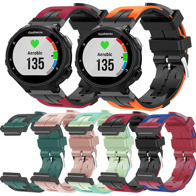 H-pattern dual color silicone Strap Applicable To Garmin Forerunner 735 XT 230 235 235lite 620 630 Approach S20/S5/S6 Watchband