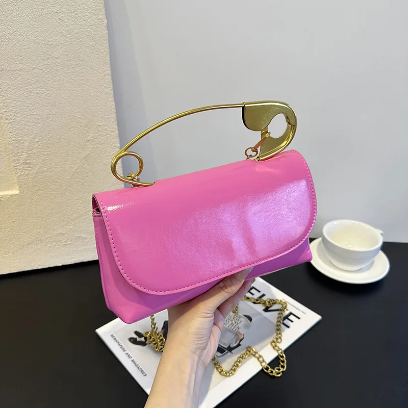 Autumn Personalized Pin Bag SS2025 Women's Origami Clasp Shoulder Bag,Extendable Chain Strap+Card Slots, Giftable K-Style Set