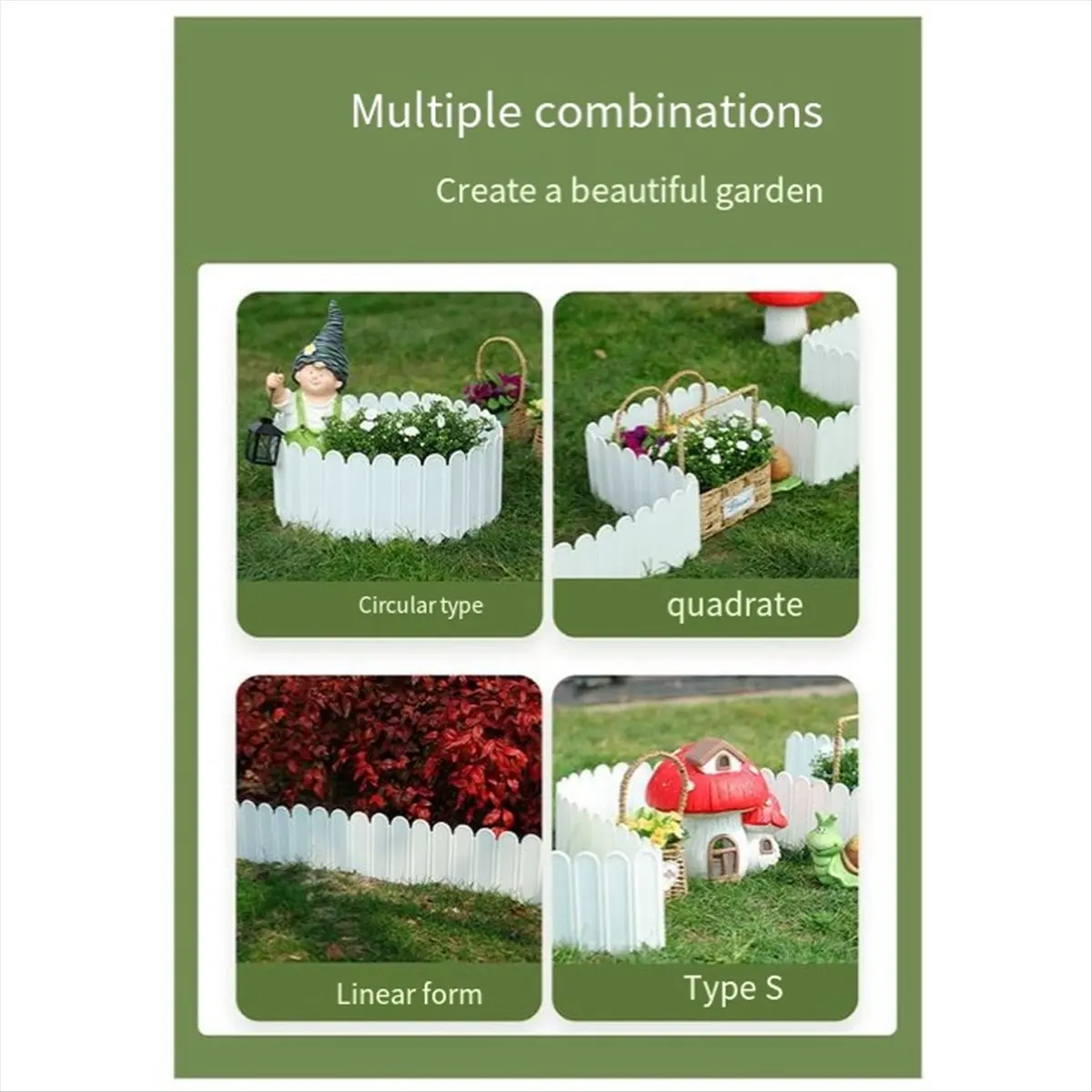 AT54 Garden Fences Garden Scenery Decorative Outdoor Fences Portable Fences Garden Edging Patio Partition Fences Black