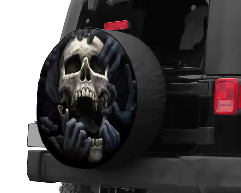 Skull Spare Tire Cover Sugar Skull Lover Spare Tire Cover Halloween Gift Funny CAR COVER Accessories Spare Covers