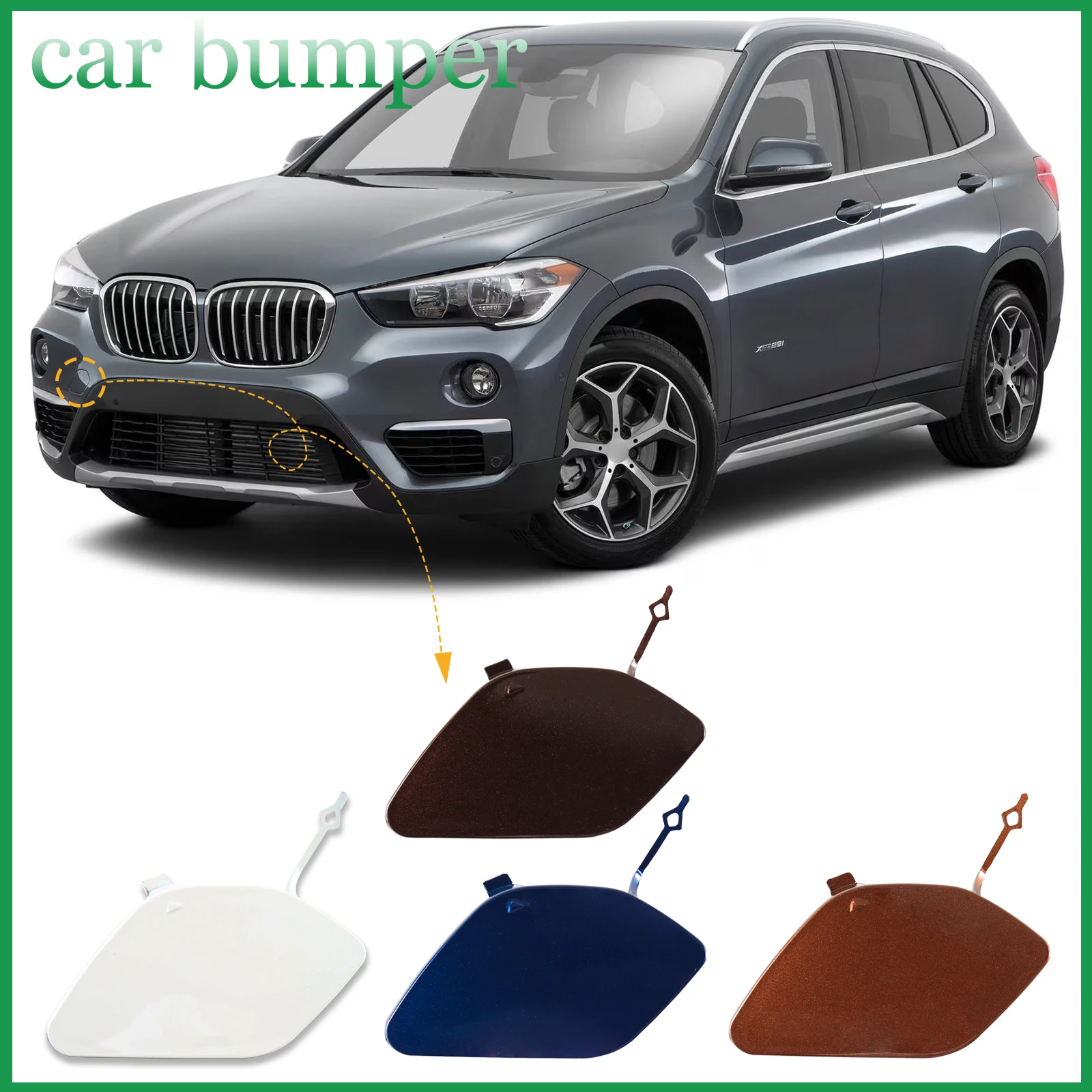 

Front Bumper Tow Hook Cap Towing Eye Cover For BMW X1 F48 18dx SAV 2016 2017 2018 2019 51137361220 Car Accessories